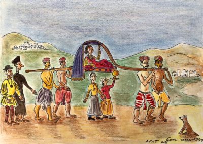 Goa, lady in her palanquin